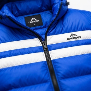 Veste matelassée à capuche bleue et blanche pour homme, manteau d'hiver chaud, veste d'extérieur, vente en gros ONE APEX Apparel - Product Image 4