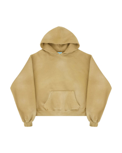 Sudadera con Capucha Personalizada de Alta Calidad, Manga Larga, Verde, con Acabado Mineral Wash, Estilo Urbano, Vintage, Efecto Desgastado por el Sol - Product Image 3