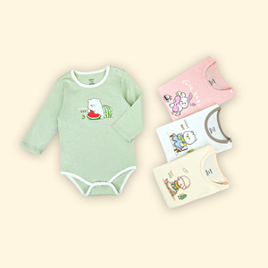Kimono bébé en coton biologique 100% premium, manches longues, attaches latérales, 4 saisons, tissu tricoté respirant, imprimé cartoon unisexe ALB10 - Product Image 5