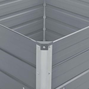 Bac à plantes en acier galvanisé gris pour jardin domestique, jardinière surélevée en métal pour jardinage extérieur - Product Image 4