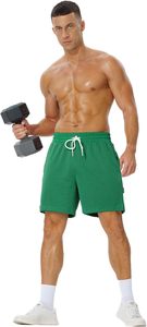 CALUP INDUSTRIES - Shorts de sport en mesh pour hommes, shorts de basketball athlétiques, shorts de gym à double couche avec poche et cordon de serrage - Product Image 2