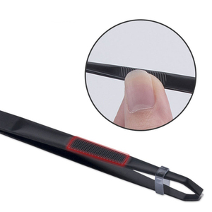 Professional Black Slanted Tip Eyebrow Tweezers Stainless Steel Durable <b>Precision</b> Grooming <b>Tools</b> Modern Style with High Quality - Product Image 3