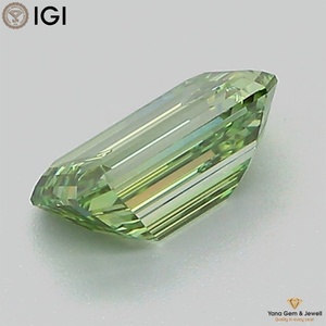 เพชร CVD ผลิตในห้องปฏิบัติการ 1.00 กะรัต ทรงมรกต ความสะอาดระดับ VS2 สีเขียวสดใส พร้อมใบรับรอง IGI พร้อมสำหรับการออกแบบตามสั่ง - Product Image 5