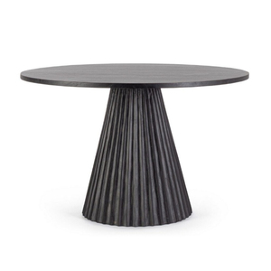 Table à manger moderne en bois massif style farmhouse, base côtelée, design minimaliste, 4 places, structure stable, écologique, fabriquée à la main - Product Image 2