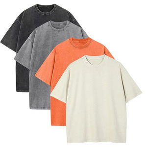 Drop Shoulder <b>T</b>-shirt Oversize Cotton <b>T</b>-shirt Crew Neck Heavyweight Blank Streetwear Bulk <b>T</b>-shirt Custom Tee Shirt High Quality - Product Image 5