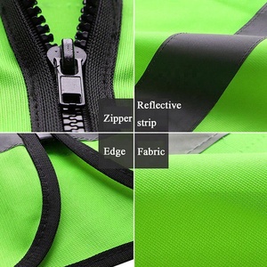 Gilet de sécurité haute visibilité en polyester pour hommes, vêtements de travail réfléchissants, poches, fermeture éclair, antistatique, coupe-vent, vêtements de travail de protection - Product Image 6