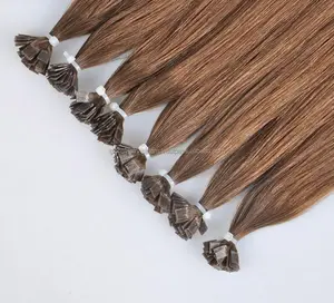 Top wholesale Flat Tip Extensions 24 Inch Keratin Tips Remy European Hair Natural Black Silky Smooth Keartin Extensions