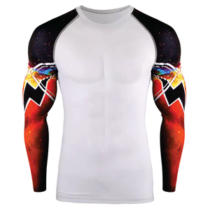 OEM Men's Breathable UPF50+ Quick Dry Polyester/Nylon Rash Guard for <b>Surfing</b> Diving with Custom Sublimation <b>Printing</b> Fortleo - Product Image 2