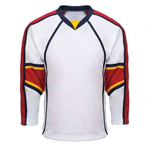 Camiseta de Hockey sobre Hielo Negra y Beige, Unisex, Lisa, para Deportes de Equipo, Manga Larga, Uniforme - Product Image 6