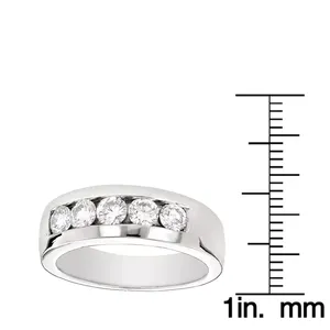 Anillo de Boda EtherStar de Lujo para Hombre, con 5 Diamantes Cultivados en Laboratorio de 0.50ctw, en Oro Sólido de 18K - Product Image 6