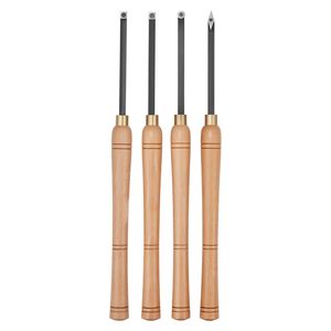 Set di 4 Utensili per Tornitura del Legno con Utensile Diamantato Quadrato per Sgrossatura, Finitura, Dettaglio e Scavatura, con Manico in Legno - Product Image 1