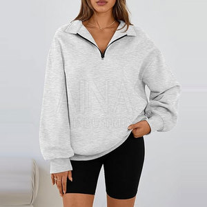 Haut zippé élégant pour l'hiver en tissu tricoté de qualité supérieure, design athlétique moderne sur le devant, idéal pour la mode décontractée, les voyages et le confort quotidien. - Product Image 3