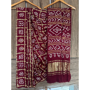 Royal Heritage Pure <b>Silk</b> Ghatchola Bandhani Saree - Product Image 1
