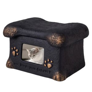 Urna de Cimento para Cinzas de Animais de Estimação com Porta-Retrato e Pegada Gravada, Caixa Memorial de Recordação para Cães e Gatos, 4 Cores - Product Image 3