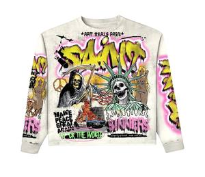 Camiseta Térmica de Manga Larga de Algodón Grueso con Estampado Gráfico Personalizado para Hombre, Talla Grande, Impresión DTG, Tejido Waffle - Product Image 1