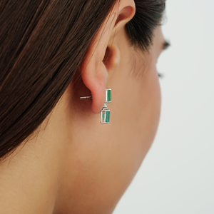 Best Selling 925 Sterling <b>Silver</b> Octagon Shape 100% Genuine Emerald Gemstone <b>Drop</b> <b>Earrings</b> For Women Wedding & Party Wear - Product Image 4