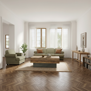 <b>Rustic</b> Modern 55-Inch Rectangular <b>Coffee</b> <b>Table</b> with Engineered Wood and Grey Base for Living Room, Reception and Hotel Lobby - Product Image 6