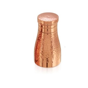 Attractive Designer Pure <b>Copper</b> Water <b>Bottle</b> with Hammered Design <b>Drinking</b> Vessel for Healthy Living Yoga and Gym Low Price - Product Image 2