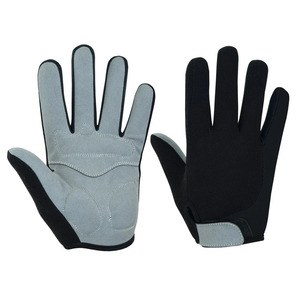 Gants de cyclisme bleu-gris à doigts entiers, unisexes, respirants, en polyester, antidérapants, compatibles avec les écrans tactiles, fermeture à enfiler - Product Image 6