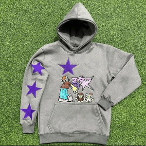 เสื้อฮู้ดลำลองปักลายสไตล์สตรีทแวร์สำหรับฤดูหนาว-ผ้าฝ้ายฟลีซ 100% - Product Image 1