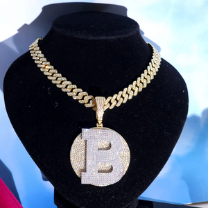 Custom Name Initial Letter Logo Charm Pendant S925 Silver Rhodium Plated VVS Moissanite Iced Hip Hop Medallion Bespoke Jewelry - Product Image 5
