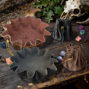 Sac de rangement pour dés DND avec cordon de serrage et bouton, pochette en cuir PU pour dés DND, bijoux, pièces de monnaie et accessoires - Product Image 4
