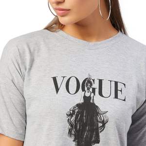 Camiseta de Algodón con Estampado Gráfico para Mujer, Manga Corta, Cuello Redondo, Estilo Casual, Talla Grande, Venta al Por Mayor OEM - Product Image 2