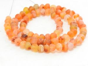 สร้อยคอทำมือคุณภาพสูงจากหินคาร์เนเลียนธรรมชาติขนาด 6 มม. ผิวเรียบด้านขัดเงา สีส้ม ความยาว 16 นิ้ว สำหรับทำเครื่องประดับ ผู้ผลิตโดยบุคคลที่สาม - Product Image 5