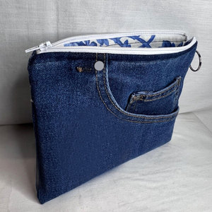 Mini porte-monnaie en tissu jean, portefeuille compact pour cartes, porte-billets portable, accessoire de mode pour femmes et hommes, mini portefeuille en jean - Product Image 5