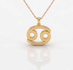 Collier Signe Astrologique Cancer Plaqué Or Argent 925 Bijoux Astrologiques Pendentif Fin Collier en Argent 925 Design Unisexe - Product Image 1