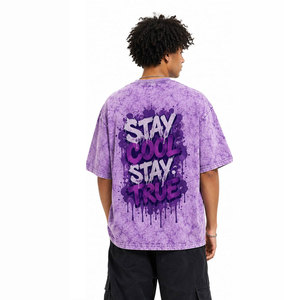 Camiseta de Manga Corta con Diseño Tie Dye a la Moda, Cuello Redondo, Estilo Urbano, Diseño de Personajes Estampados, Corte Regular, Camiseta de Jersey de Algodón - Product Image 5