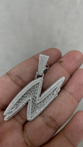 Custom Iced Out Letter Pendant <b>Silver</b> Plated Alloy VVS Baguette Cut Moissanite Diamonds Hip Hop Charm Unisex Gift Jewelry - Product Image 5