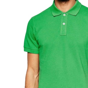 <b>Men's</b> <b>Green</b> Short Sleeve Cotton Pique <b>Polo</b> <b>Shirt</b> Casual Solid Color Breathable Knitted Regular Fit Button Design - Product Image 3
