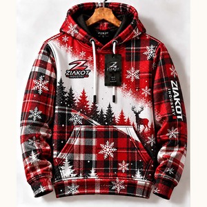 Wholesale Direct Ziakot Industry Custom Stitched <b>Red</b> Royal 3D Pattern Design Torn Paper Style Sports Pullover Sweatshirt <b>Hoodie</b> - Product Image 6