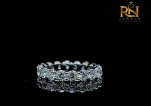 DEF Color Lab Grown Diamond Eternity Band Solid Gold 9K/14K/18K Shared Prong Wedding <b>Ring</b> <b>Stacking</b> Anniversary Fine Jewelry 0.20 - Product Image 3
