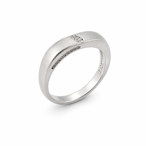 <b>925</b> Sterling <b>Silver</b> Diamond Mens <b>Ring</b> Matte Finish Minimalist Wedding Band Daily Wear Party Gift Fine Jewelry Design - Product Image 3