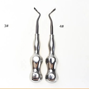 Elevador Dental Quirúrgico, Instrumento Quirúrgico, Empuñadura Ergonómica Plateada, Manual, Clase I 1 #   2 #   Pinzas elevadoras de raíces curvas con agarre dentado - Product Image 5
