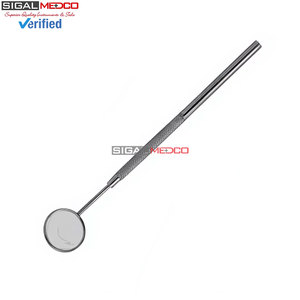 Espejo Bucal Dental # 5 Piezas de Acero Inoxidable Alemán Plateado con Superficie Frontal Simple, Mango Ergonómico, Profesional para Uso Oral - Product Image 4