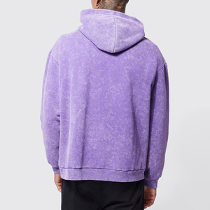High Quality No <b>String</b> Breathable Stone Acid Washed Hoodies For Mens Boxy 500 GSM Designer Enzyme Wash Hoodie <b>Top</b> - Product Image 2
