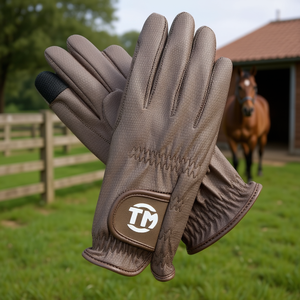Guantes de equitación Sarino personalizados para mujer, ligeros, transpirables, de cuero sintético, con pantalla táctil y protección UV para el dedo índice. - Product Image 3