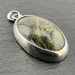 Collier pendentif vintage en argent sterling et jaspe, fait main, bijoux en pierre naturelle, cadeau élégant pour femme - Product Image 3