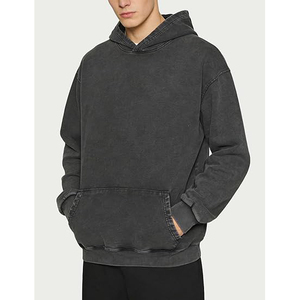 Sweat-shirt à capuche oversize en coton lavé pour homme, avec logo étoile et poche sur le devant, style automne - Product Image 5
