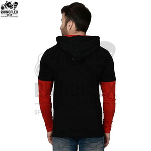 เสื้อฮู้ดผู้ชายแบบสวมหัว สีพื้น ผ้าระบายอากาศ ผ้าฟลีซ 100% ผ้าฝ้าย แขนปกติ เสื้อฮู้ดแบบ unisex - Product Image 3