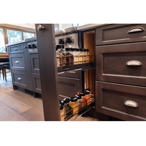 Armarios de Madera Pintados OEM CANA, Gabinetes de Cocina Tradicionales de Lujo en Color Oscuro, Estilo Shaker, con Isla Grande para Proyectos de Apartamentos - Product Image 3