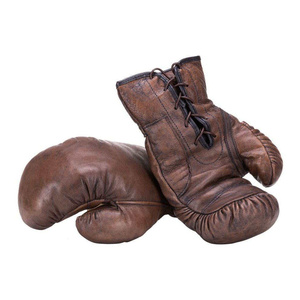 Gants de boxe en cuir marron avec fermeture à lacets rose pour adultes, entraînement, sparring, MMA, kickboxing et arts martiaux - Product Image 4