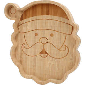 Plateau de service en bois en forme de personnage de Noël avec un design festif mignon, plateau décoratif pour les collations, les desserts, les fruits, la maison - Product Image 1