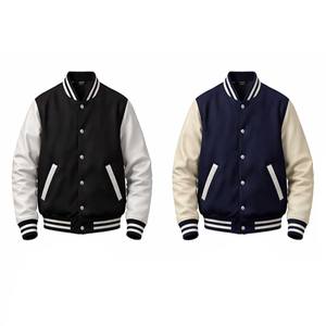 Veste de baseball en laine 100% pour hommes, vente en gros OEM, taille complète, broderie, veste bomber, vestes universitaires personnalisées - Product Image 1