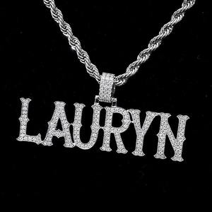 ซื้อจี้ชื่อแบบกำหนดเองประดับเพชร CZ สไตล์ฮิปฮอป ออนไลน์ในอินเดีย - Product Image 3