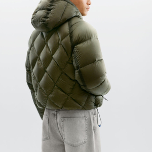 Custom Translucent Fabric Down Jacket Designer Streetwear Winter Plus Size Hombre <b>Bubble</b> <b>Coats</b> Quilted Crop Puffer Jacket Man - Product Image 2