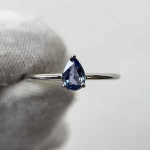 Anillo de Zafiro Azul Excepcional, Zafiro Natural, Regalo de Compromiso y Boda para Ella, Anillo de Propuesta, Joyería - Product Image 1